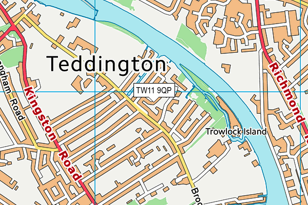 TW11 9QP map - OS VectorMap District (Ordnance Survey)