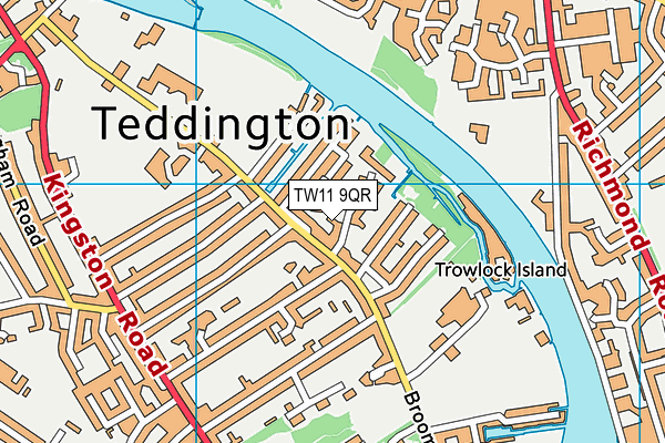 TW11 9QR map - OS VectorMap District (Ordnance Survey)