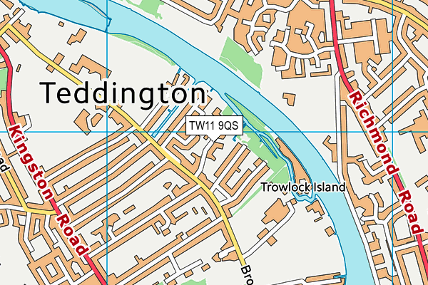 TW11 9QS map - OS VectorMap District (Ordnance Survey)