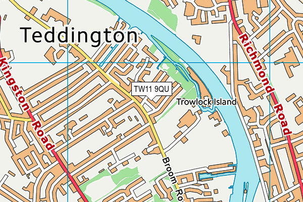 TW11 9QU map - OS VectorMap District (Ordnance Survey)