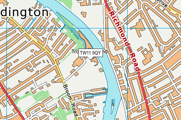 TW11 9QY map - OS VectorMap District (Ordnance Survey)