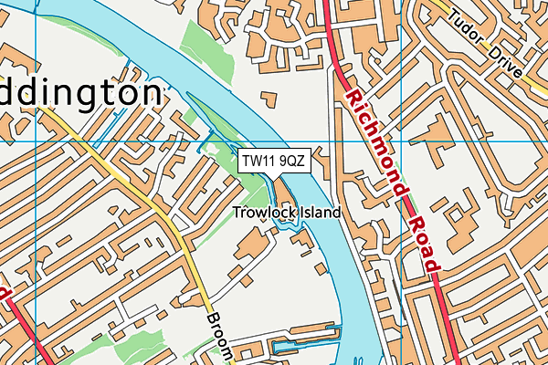 TW11 9QZ map - OS VectorMap District (Ordnance Survey)