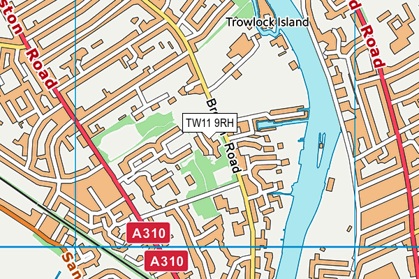 TW11 9RH map - OS VectorMap District (Ordnance Survey)