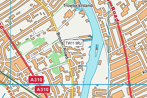 TW11 9RJ map - OS VectorMap District (Ordnance Survey)