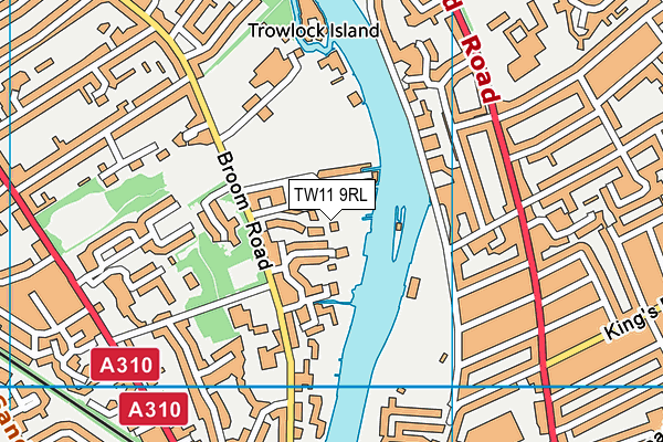 TW11 9RL map - OS VectorMap District (Ordnance Survey)