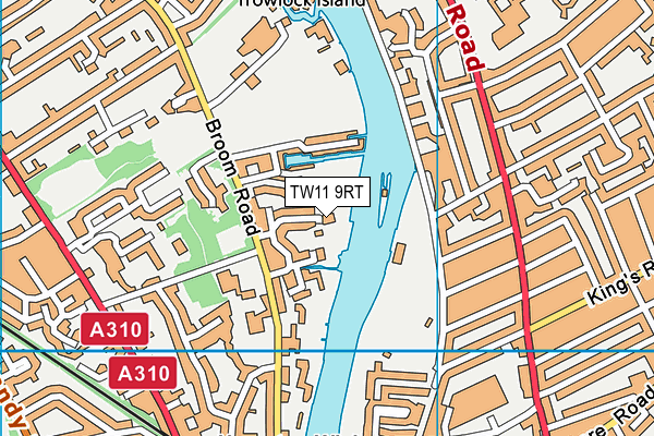 TW11 9RT map - OS VectorMap District (Ordnance Survey)
