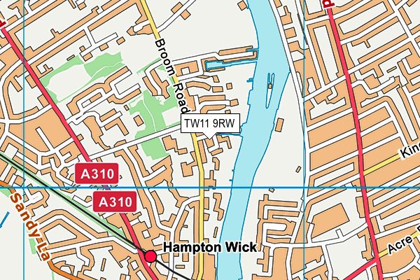 TW11 9RW map - OS VectorMap District (Ordnance Survey)