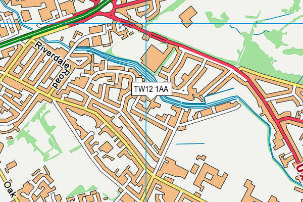 TW12 1AA map - OS VectorMap District (Ordnance Survey)