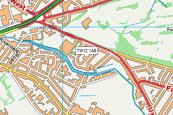 TW12 1AB map - OS VectorMap District (Ordnance Survey)