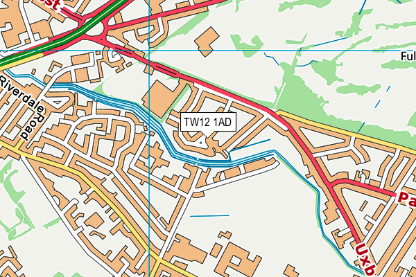 TW12 1AD map - OS VectorMap District (Ordnance Survey)