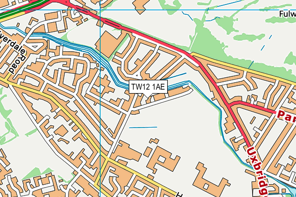 TW12 1AE map - OS VectorMap District (Ordnance Survey)