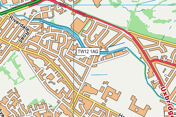 TW12 1AG map - OS VectorMap District (Ordnance Survey)