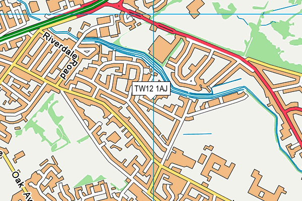 TW12 1AJ map - OS VectorMap District (Ordnance Survey)