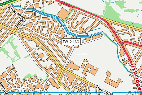 TW12 1AQ map - OS VectorMap District (Ordnance Survey)
