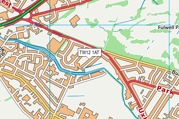 TW12 1AT map - OS VectorMap District (Ordnance Survey)