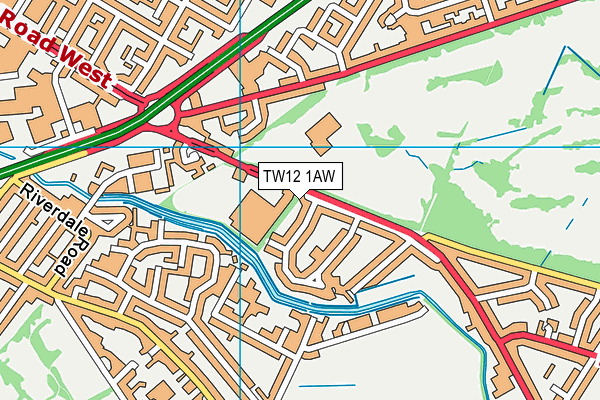 TW12 1AW map - OS VectorMap District (Ordnance Survey)