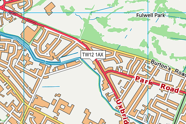 TW12 1AX map - OS VectorMap District (Ordnance Survey)