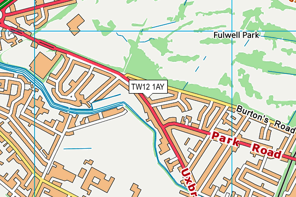 TW12 1AY map - OS VectorMap District (Ordnance Survey)