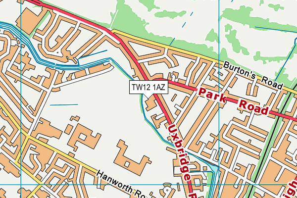 TW12 1AZ map - OS VectorMap District (Ordnance Survey)