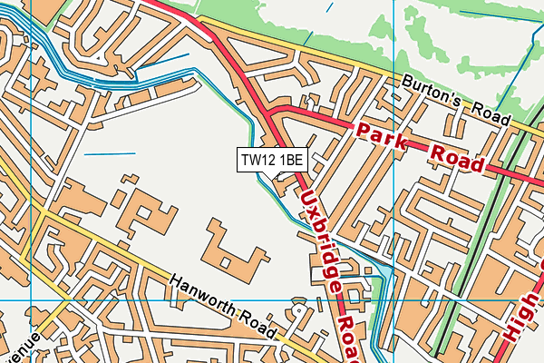 TW12 1BE map - OS VectorMap District (Ordnance Survey)