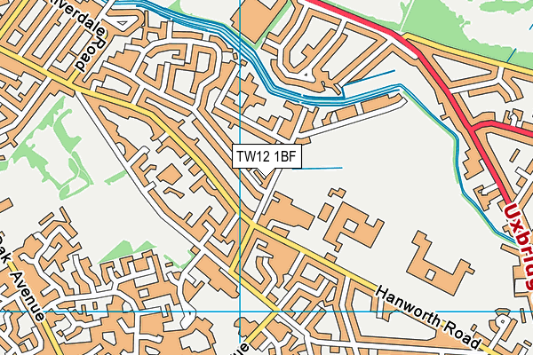 TW12 1BF map - OS VectorMap District (Ordnance Survey)