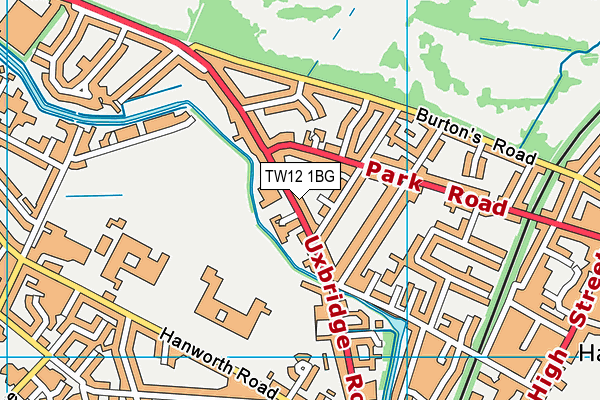 TW12 1BG map - OS VectorMap District (Ordnance Survey)