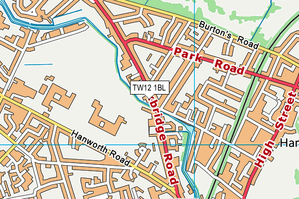TW12 1BL map - OS VectorMap District (Ordnance Survey)