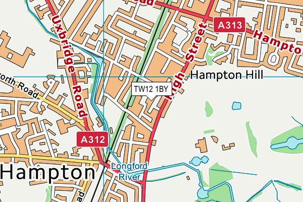 TW12 1BY map - OS VectorMap District (Ordnance Survey)