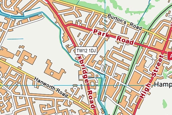 TW12 1DJ map - OS VectorMap District (Ordnance Survey)