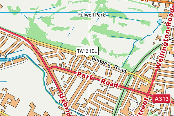 TW12 1DL map - OS VectorMap District (Ordnance Survey)