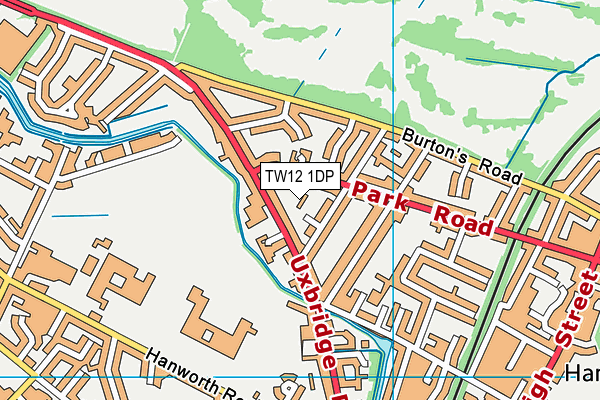 TW12 1DP map - OS VectorMap District (Ordnance Survey)