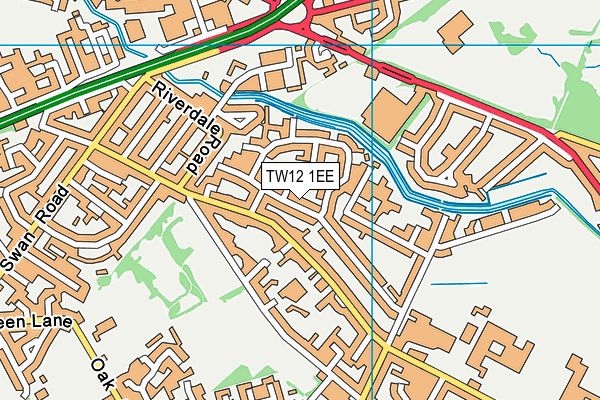 TW12 1EE map - OS VectorMap District (Ordnance Survey)
