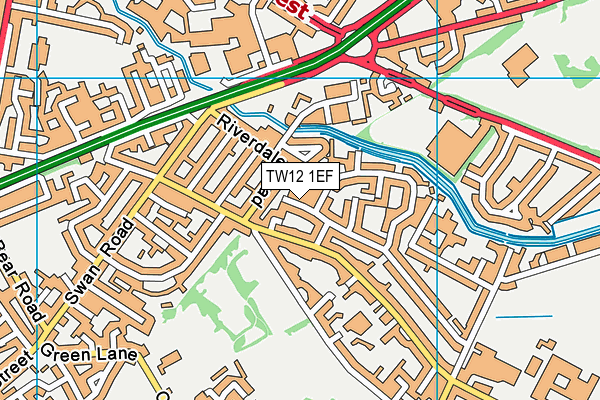 TW12 1EF map - OS VectorMap District (Ordnance Survey)