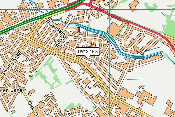 TW12 1EG map - OS VectorMap District (Ordnance Survey)