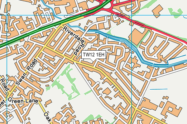 TW12 1EH map - OS VectorMap District (Ordnance Survey)