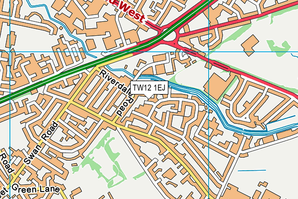 TW12 1EJ map - OS VectorMap District (Ordnance Survey)