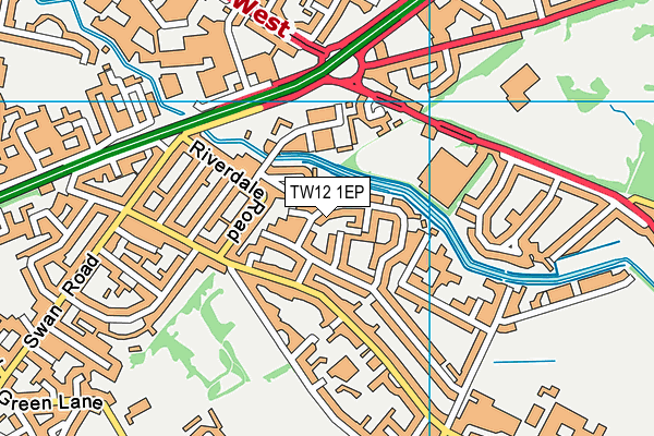 TW12 1EP map - OS VectorMap District (Ordnance Survey)
