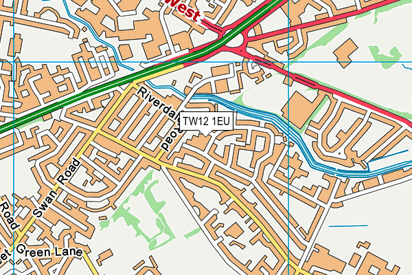 TW12 1EU map - OS VectorMap District (Ordnance Survey)