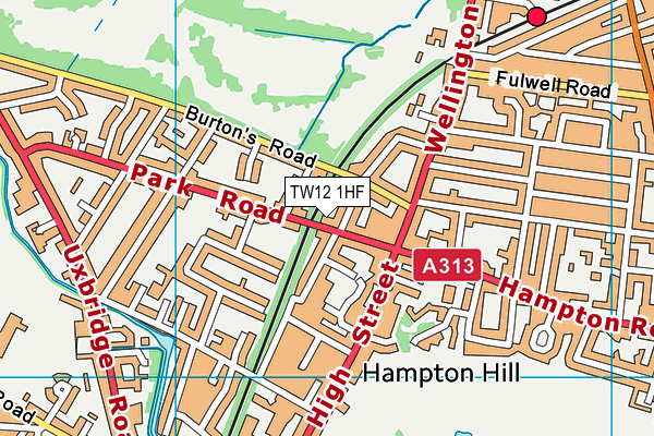 TW12 1HF map - OS VectorMap District (Ordnance Survey)