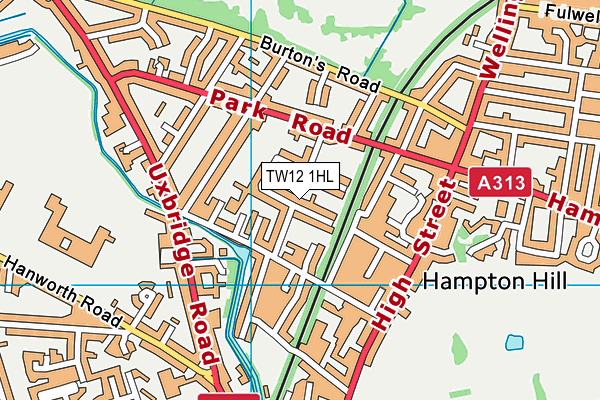 TW12 1HL map - OS VectorMap District (Ordnance Survey)