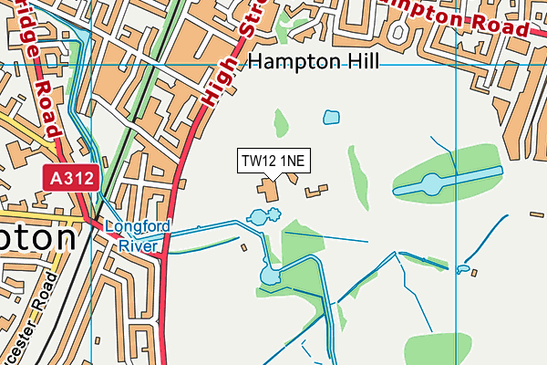 Bushy Park - Hampton Hill map (TW12 1NE) - OS VectorMap District (Ordnance Survey)