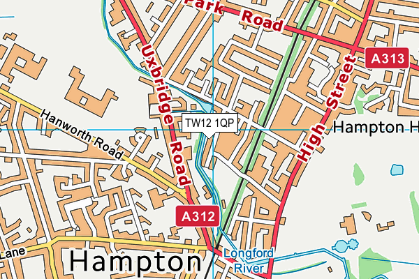 TW12 1QP map - OS VectorMap District (Ordnance Survey)