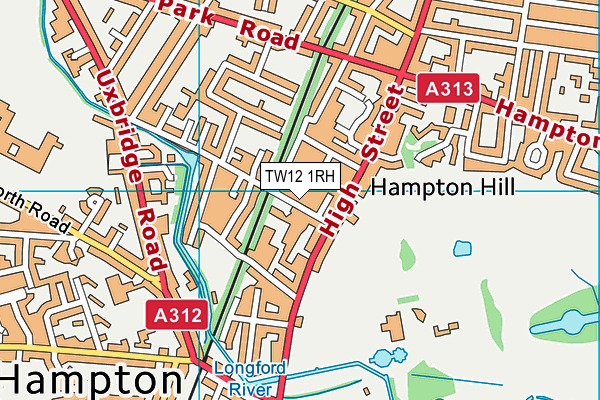 TW12 1RH map - OS VectorMap District (Ordnance Survey)