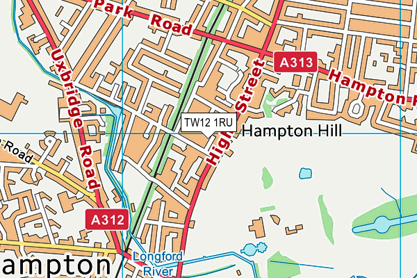 TW12 1RU map - OS VectorMap District (Ordnance Survey)