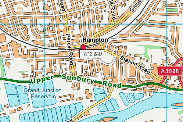 TW12 2AD map - OS VectorMap District (Ordnance Survey)