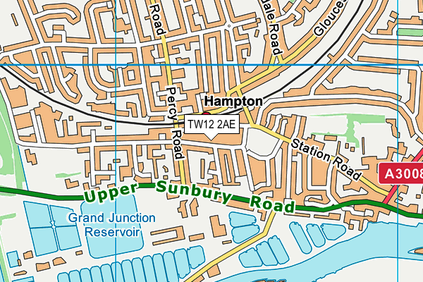 TW12 2AE map - OS VectorMap District (Ordnance Survey)