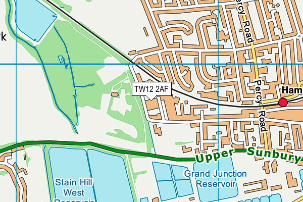 TW12 2AF map - OS VectorMap District (Ordnance Survey)
