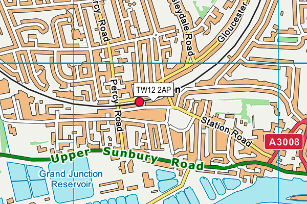 TW12 2AP map - OS VectorMap District (Ordnance Survey)