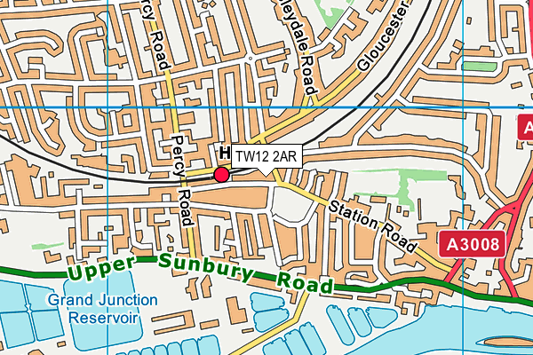 TW12 2AR map - OS VectorMap District (Ordnance Survey)