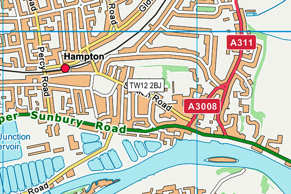 Curves (Hampton Teddington) map (TW12 2BJ) - OS VectorMap District (Ordnance Survey)